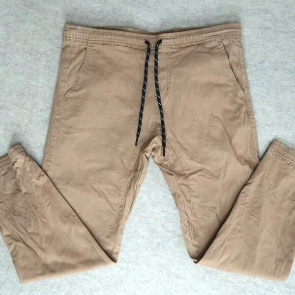 Charles and a Half Khaki Jogger Pants Tan Stretch Drawstring 36x30 Men's Medium - Picture 1 of 12